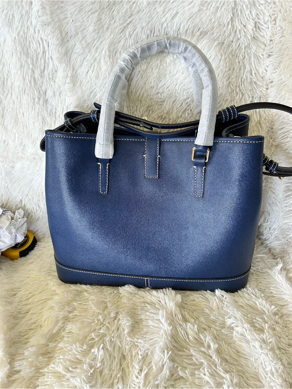 Dooney & Bourke Perry Saffiano Leather Satchel in Marine